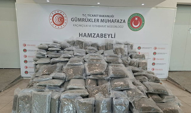 Hamzabeyli Gümrük Kapısı’nda 287 kilo 910 gram esrar ele geçirildi