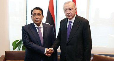 Cumhurbaşkanı Erdoğan, Libya Başkanlık Konseyi Başkanı Muhammed el-Menfi ile görüştü