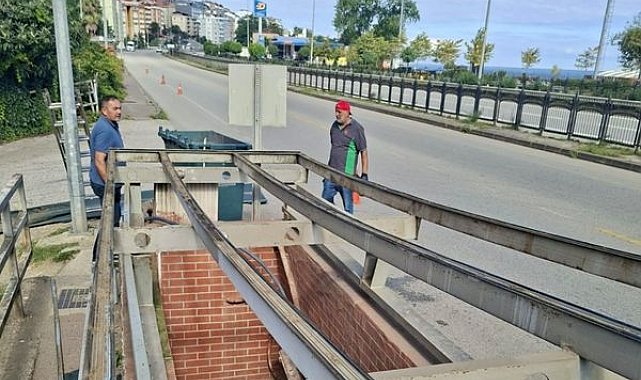 Giresun'da Plajlar Bölgesi’ndeki alt geçitlerin üst kaplamaları yenileniyor