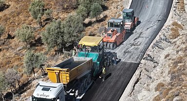 İzmir’in kuzeyinde yol yenileme çalışmaları sürüyor