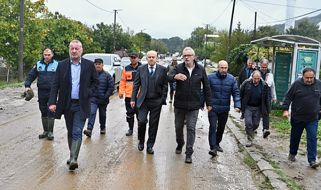 Karacabey’de sağanak sonrası ekipler seferber oldu