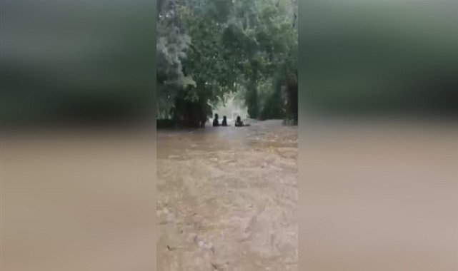 Kemerburgaz’da selin boyutu görüntülere yansıdı