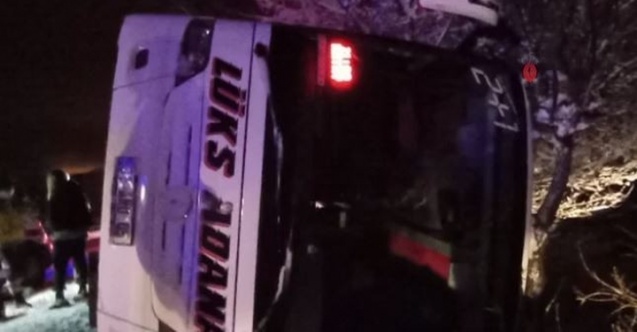 Otobüs devrildi, 6 yaralı