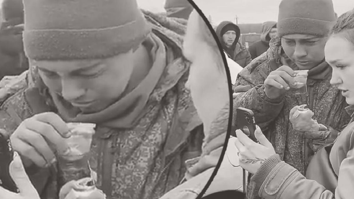 Ukraynalı bayanlar yemek verdi, teslim olan Rus askeri gözyaşlarına boğuldu!