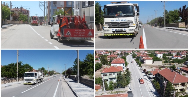 Emirdağ'da Yenilenen Yollarda İşaretleme Çalışmaları Gerçekleştiriliyor