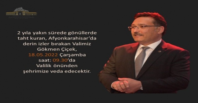 Gönüllere Taht Kuran Valimiz Çarşamba Günü Veda Edecek