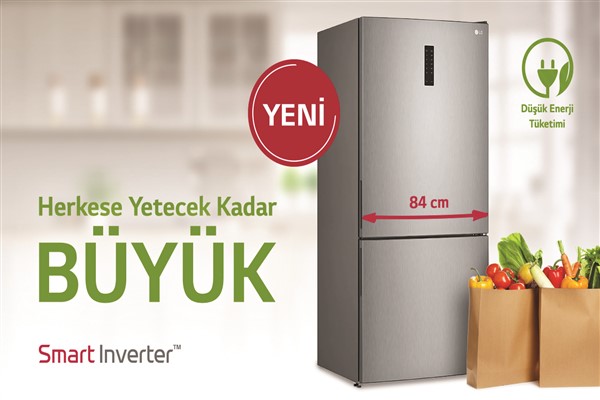 LG’den büyük ailelere özel geniş buzdolabı