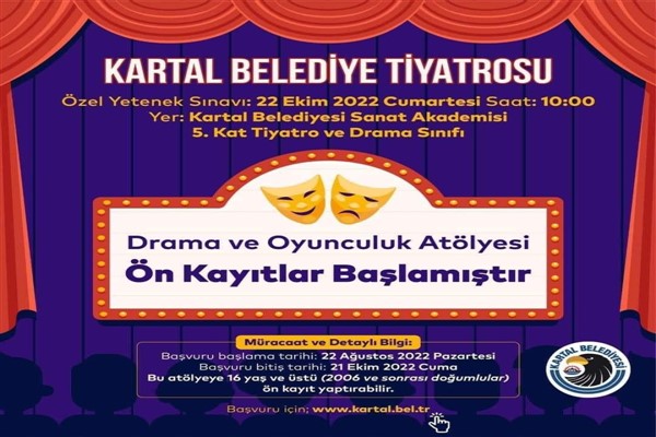 Kartal’da Drama ve Oyunculuk Atölyesi’nin ön kayıtları başladı