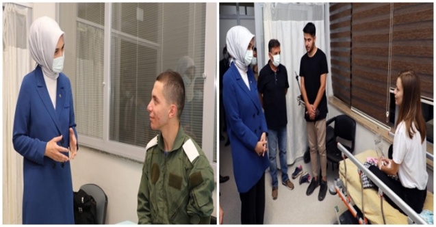 kaza yapan uçağın personelini Vali Yiğitbaşı, hastanede ziyaret etti