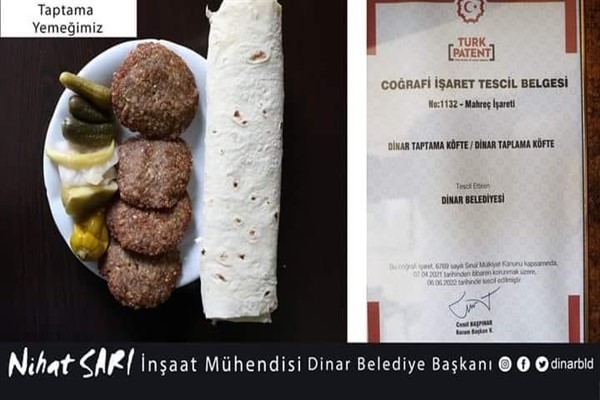 Dinar'ın Taptama köftesi tescil edildi