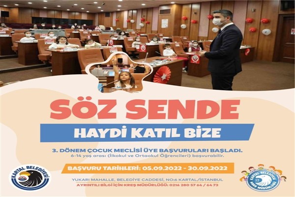Kartal Belediyesi Çocuk Meclisi'nin 3’üncü dönem başvuruları başladı