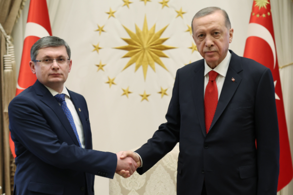 Cumhurbaşkanı Erdoğan, Moldova Meclis Başkanı Grosu'yu kabul etti