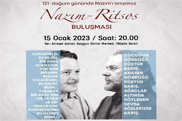 Nazım Hikmet doğumunun 121. yıl dönümünde İzmir’de anılacak