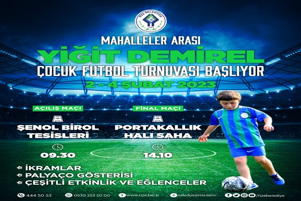 Rize’de “Mahalleler Arası Yiğit Demirel Çocuk Futbol Turnuvası” düzenleniyor